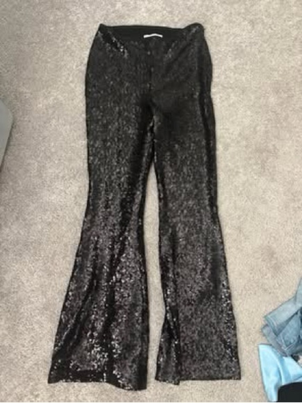 Anthropologie Black Sequin Pants
